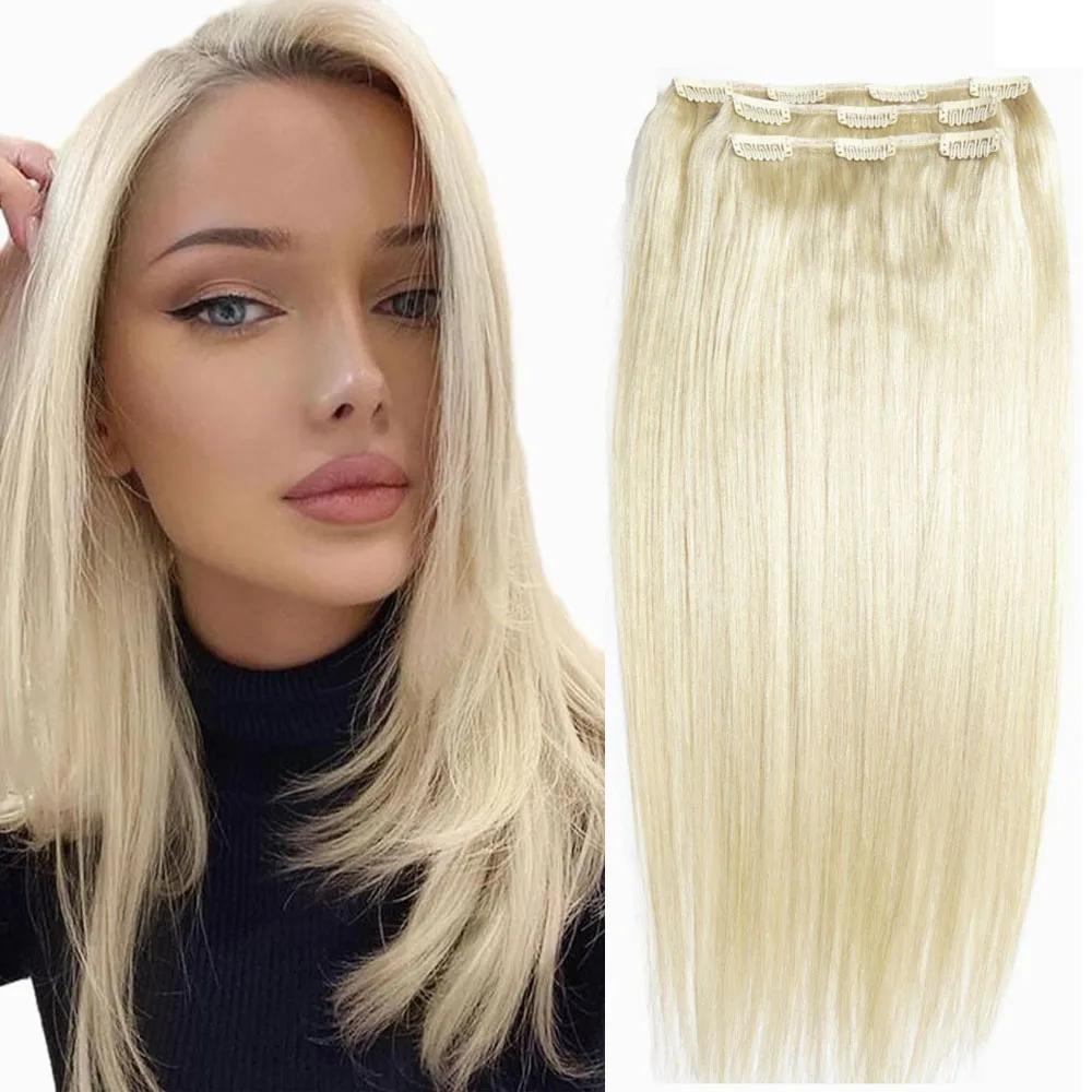 ZZHAIR 100% Human Remy Hair Extensions 16-24 100g-200g 3pcs Set 1x20cm 2x15cm Clips-in Three Pieces Natural Straight